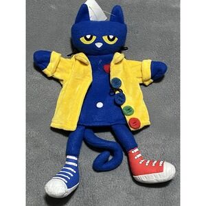 PETE THE CAT - 14" Hand Puppet Plush - Groovy Buttons Yellow Jacket 2010